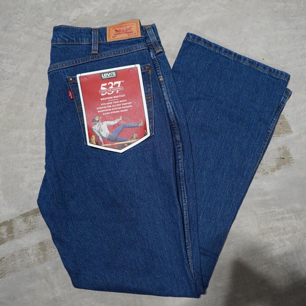 Levis 537 Western Bootcut Jeans Mens 34x32 NWT Dark Wash Stretch Cowboy Fit New